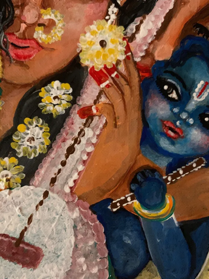Personalized painting fine art print handmade unique indian goddesses art, custom art poster, beautiful hindu festival spiritual wall art