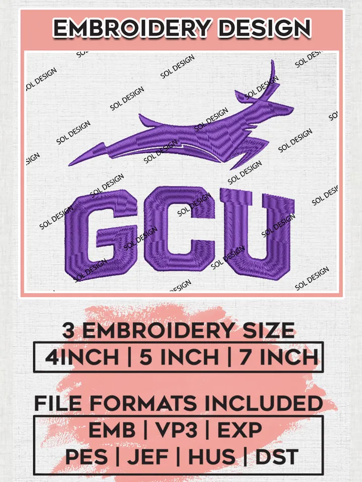 GCU Lopes Logo embroidery designs, NCAA Grand Canyon Lopes Machine embroidery designs, NCAA Logo embroidery designs, NCAA Lopes Machine embroidery designs, Digital Download