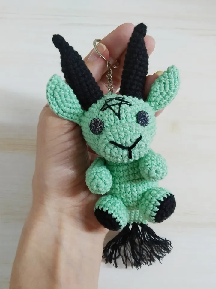 Baphomet plush, baphomet keychain, baphomet, creepy plush, creepy keychain, baphomet statue, weird keychain, baphomet doll,scary keychain