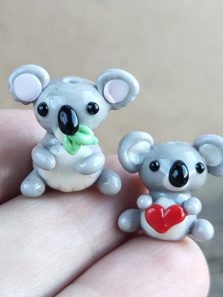 KOALA MINIATURE ANIMALS koala gifts I love you Koala figurine Koala ornament Koala Valentine Glass Koala Zen garden Terrarium figurine