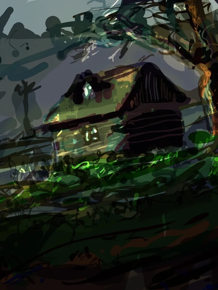 A gloomy old cottage in the woods