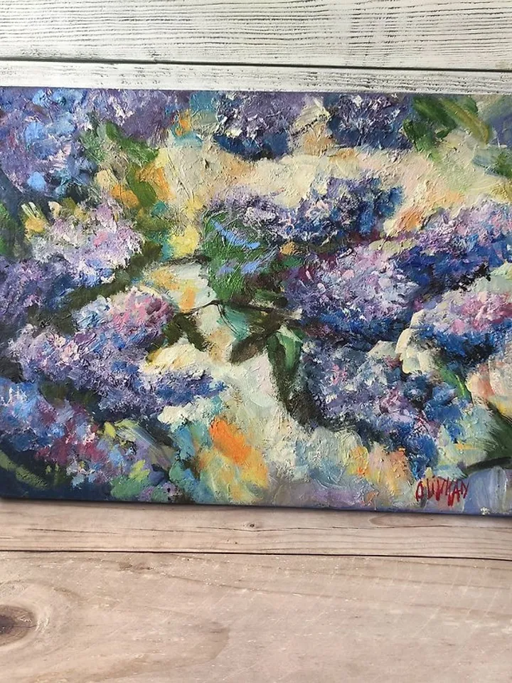 Lilac Painting Floral Original Art Lilac Flower Artwork