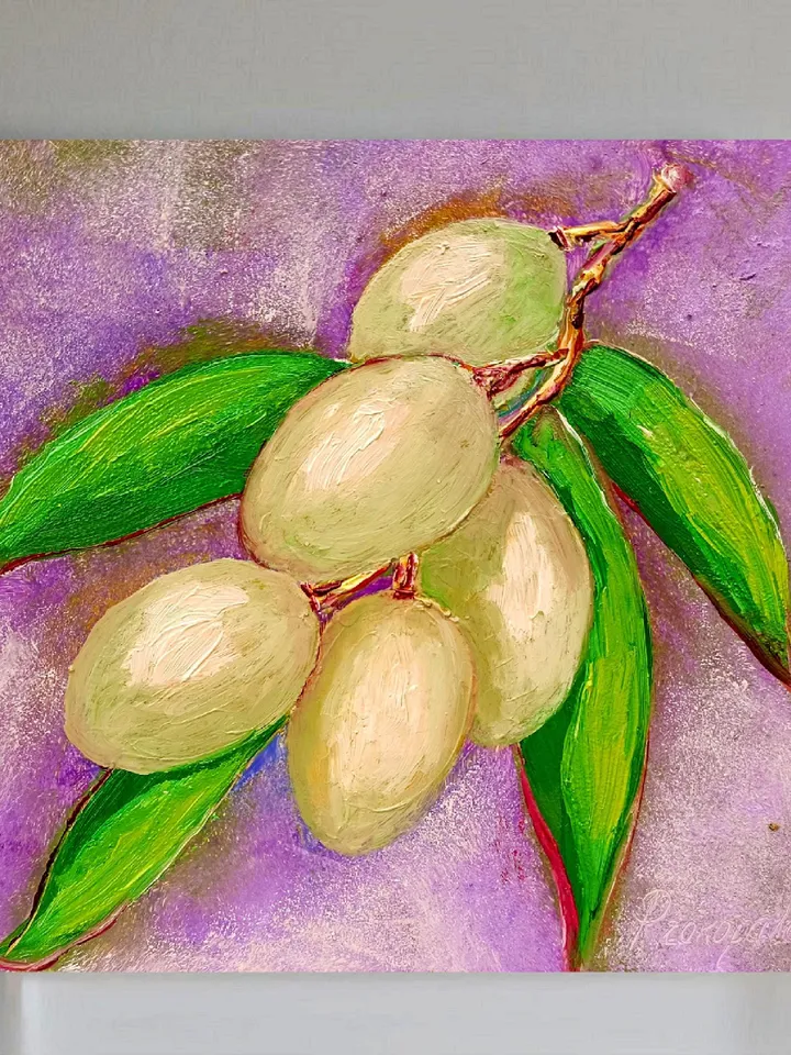 Olives Painting Kitchen Wall Art Original Impasto Oil Painting 8 by 8 Kitchen Still Life Painting Gifts 8 x 8 by ArtProkopaloSv