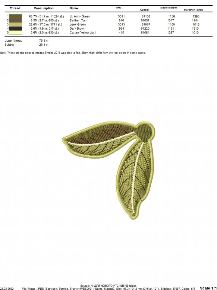 Magnolia flower FSL machine embroidery design Digital embroidery pattern Free standing lace flower file 3D embroidery Magnolia 3D