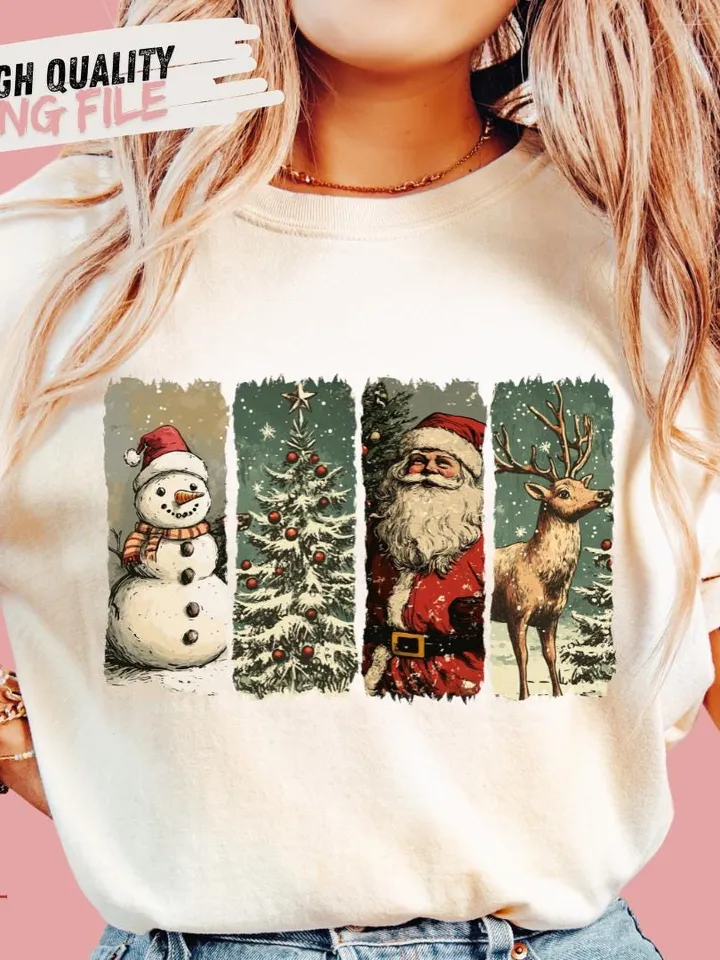 Retro Christmas PNG, Christmas Shirt PNG, Vintage Christmas PNG, Santa Claus png, Christmas Sublimation, Merry Christmas png, T-shirt design
