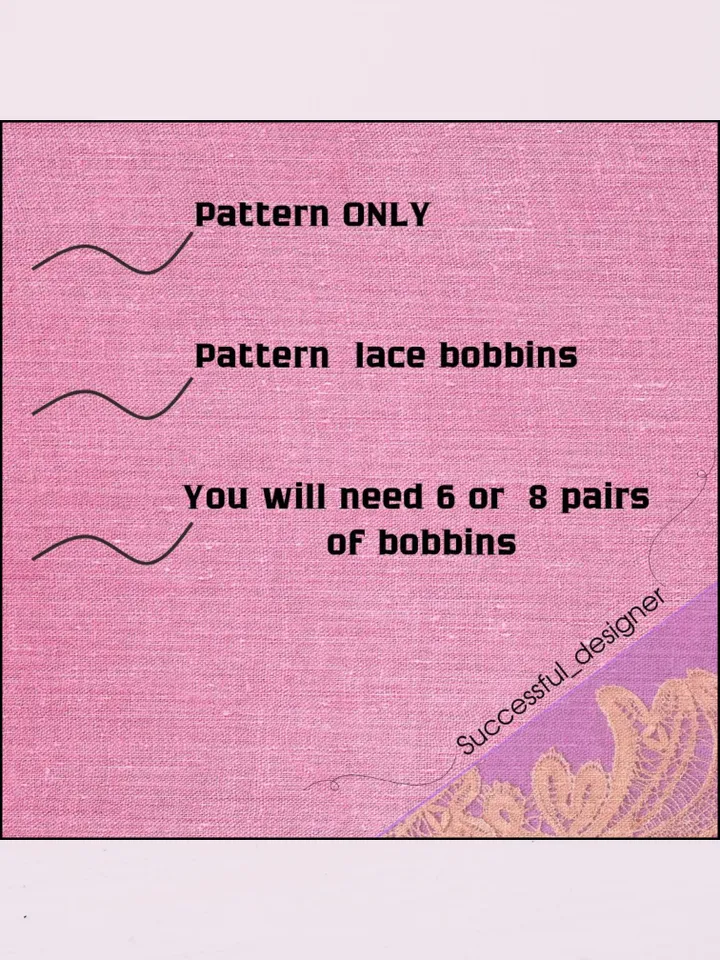 Alphabet Lace Bobbins Pattern for Beginners Letters from A to H.