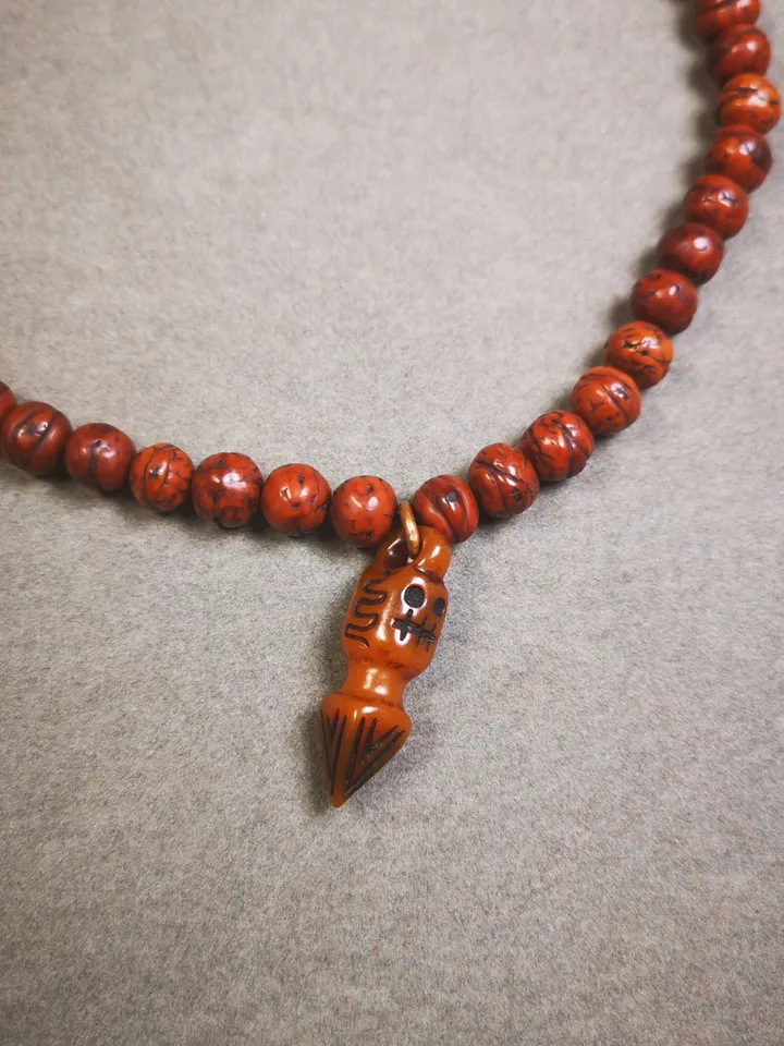 Gandhanra Tibetan Bone Carved Phurba Amulet, Ritual Implement Pendant