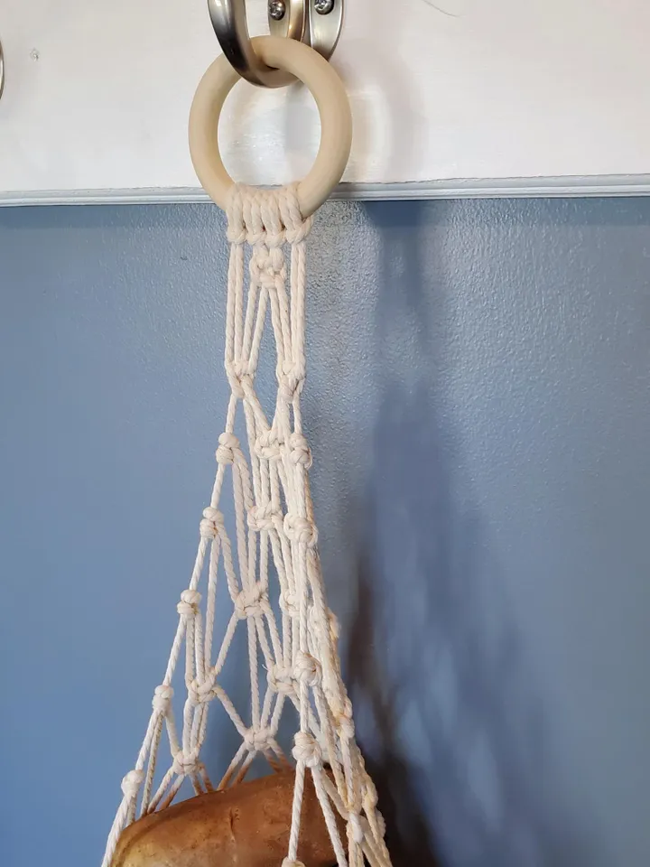 Macrame Potato Net Macrame Produce Bag for Boho Kitchen Decor Kitchen Storage Organization Macrame Fruit Hammock Unique Boho Gift Under 50