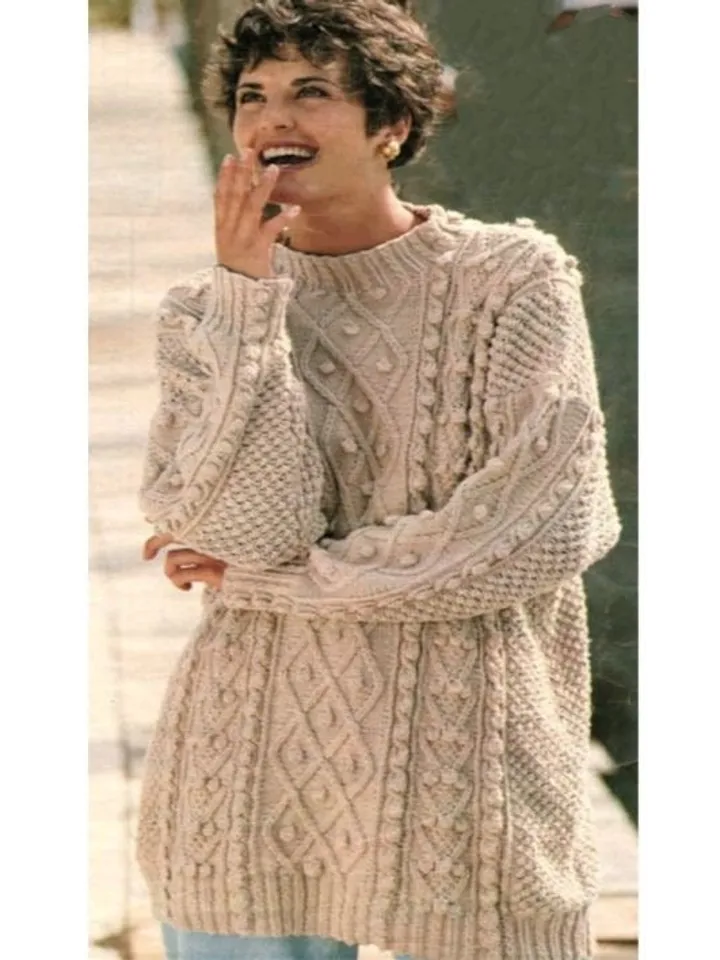 Texture sweater knitting pattern, women sweater, long sweater knitting pattern