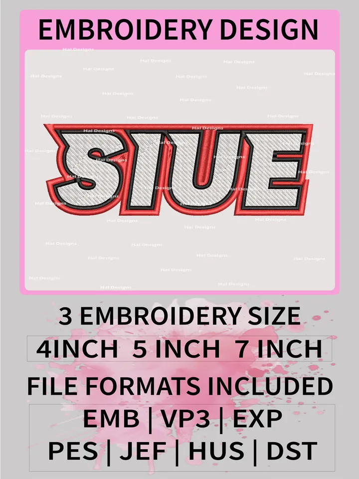 NCAA SIU Edwardsville Cougars Embroidery File, 3 Sizes, 6 Formats, NCAA Machine Embroidery Design, NCAA Logo, NCAA Teams