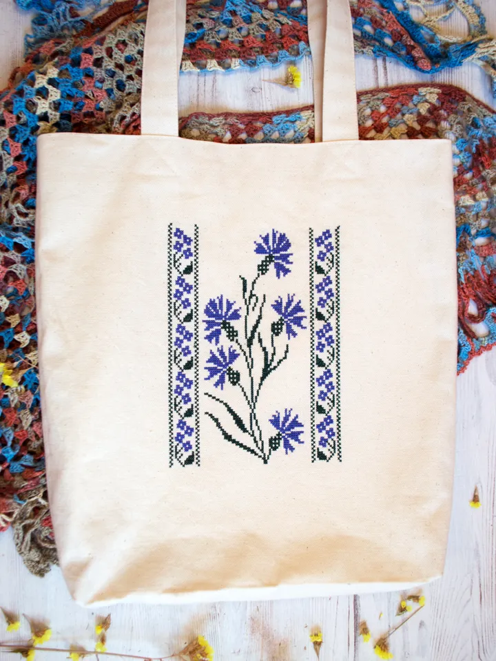 Bag shopper hand embroidery traditional ornament Valoshki