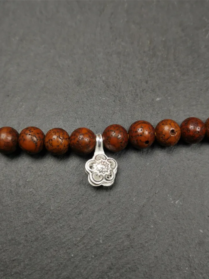 Gandhanra Handmade Tibetan Buddhist Mala Counter Clips,Bum Counter Clip for Prayer Beads,Made of Sterling silver