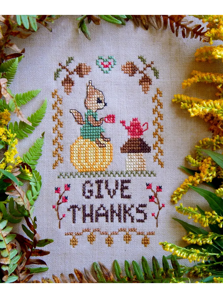 Give Thanks cross stitch pattern