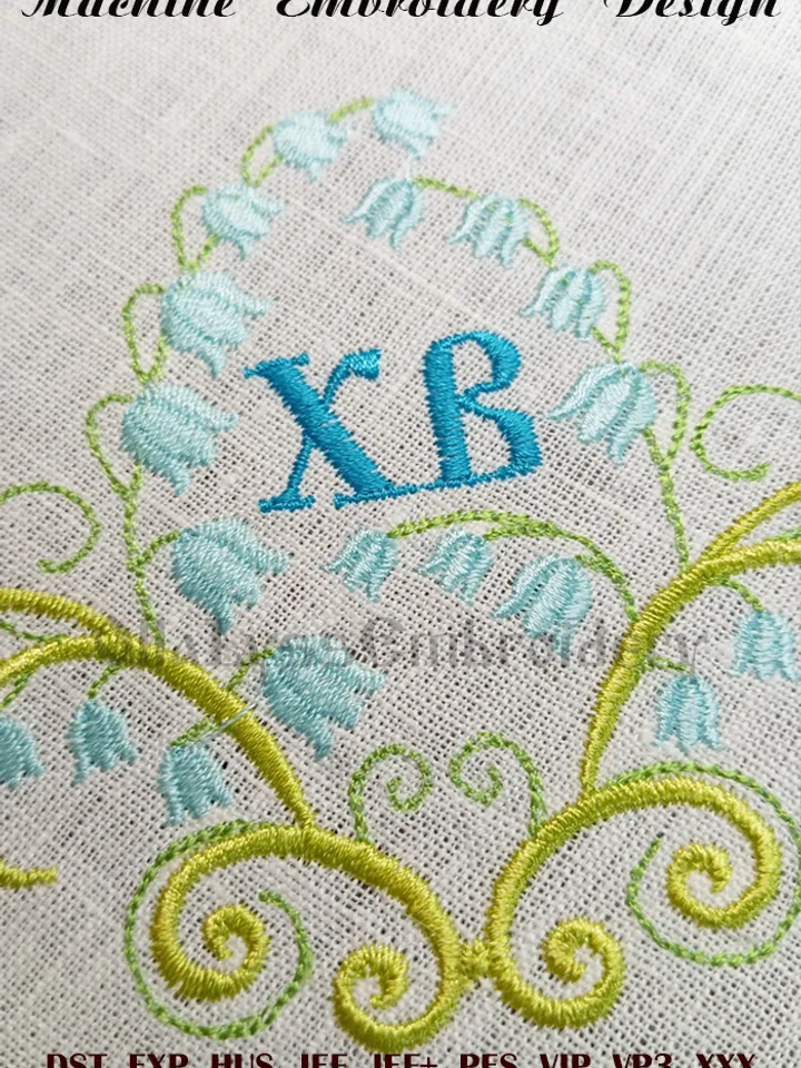 Lily of the Valley Corner embroidery design