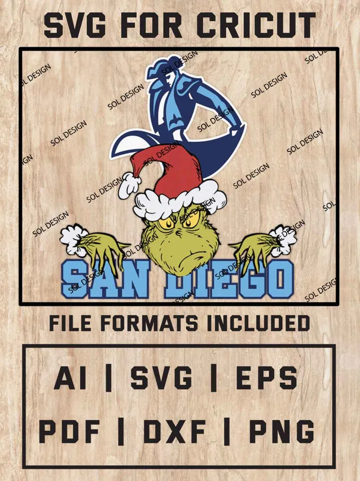 Grinch San Diego Toreros SVG, NCAA SVG Design, NCAA San Diego SVG, NCAA San Diego Team Cricut, Christmas Svg, Grinch svg, Digital Download
