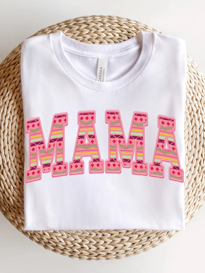 Embriodery Pink Mama Distressed Aztec Mama PNG digital download | Western png | Mama University Font | Aztec pattern | Distressed Mama |