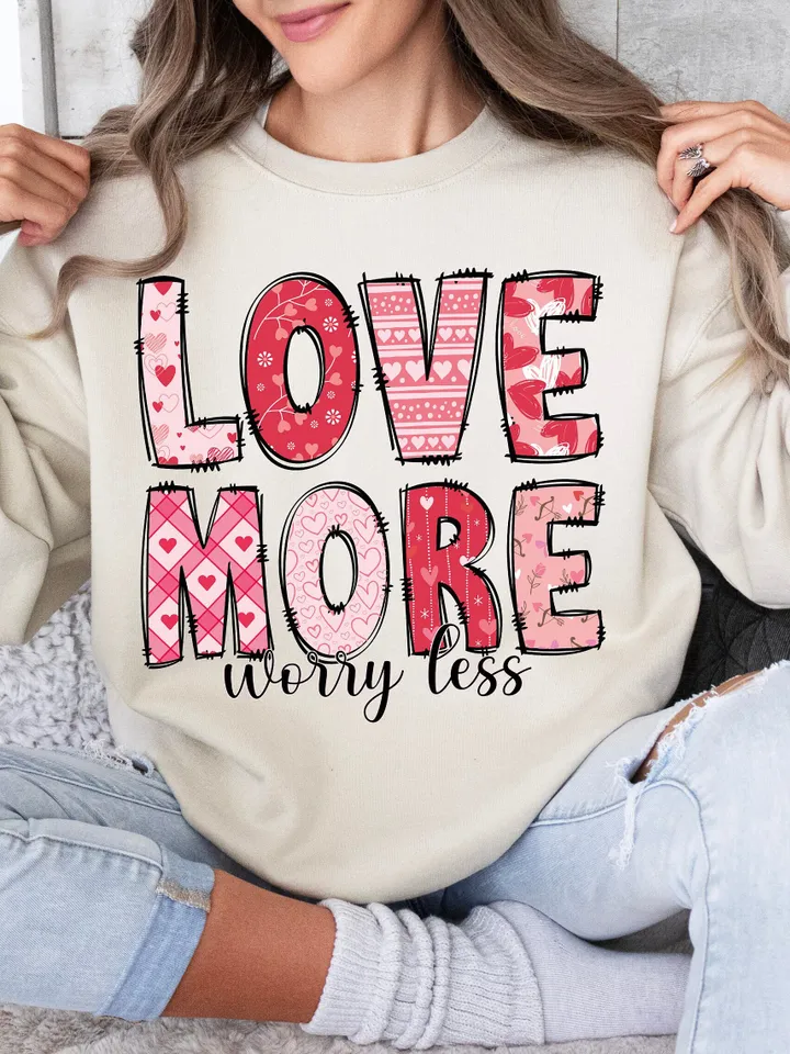Love More png, Retro valentines png, Worry Less vday png,valentines day shirt,Groovy valentines,Trendy png,Heart Candy png,Vday sublimation