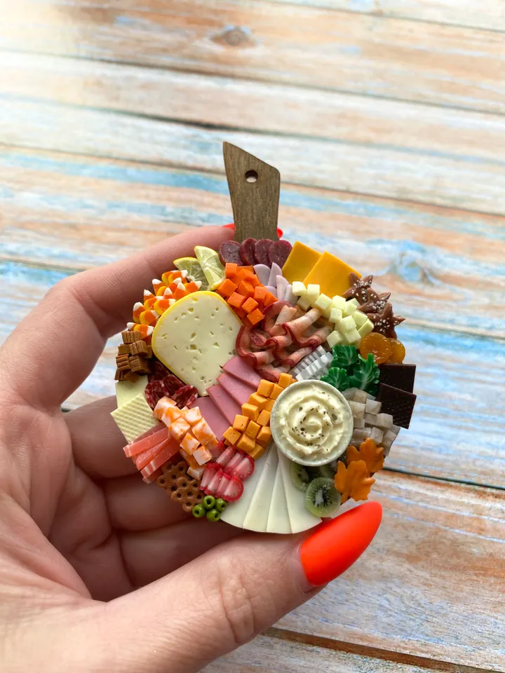 Magnet Miniature Halloween Charcuterie Board with Polymer clay Souvenir