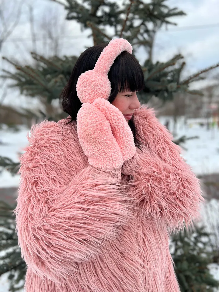Set of 2 crochet patterns, mittens and earmuffs, PDF pattern and video tutorial, digital instant download