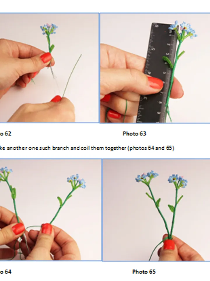 Beaded Flowers pattern | forget me not forget | Seed bead patterns | Beadwork pattern | Digital Download - PDF