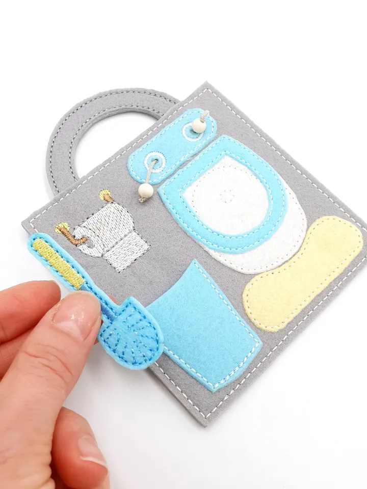ITH Felt Dollhouse Quiet Book Embroidery Design Pattern, Activity Travel Toy Book Pages, 4x4 Hoop Digital File