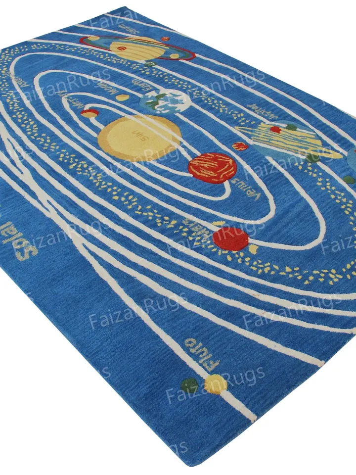 Space Hand Tufted Rug 100% Wool For Living Room, Bed Room, Kids Room In Any Size 10x14,10x12,9x12,8x10,6x9,5x8,4x6