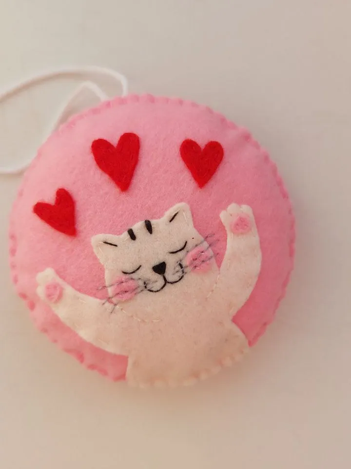 Valentine's day ornaments, Valentines day gift, felt ornaments