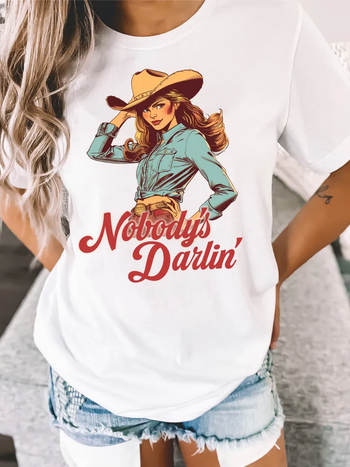 Nobody's Darlin PNG, Western Sublimation, Cowgirl Png, Retro Western Png, Western Shirt Png, Retro Cowgirl Png, Country Png, Retro PNG