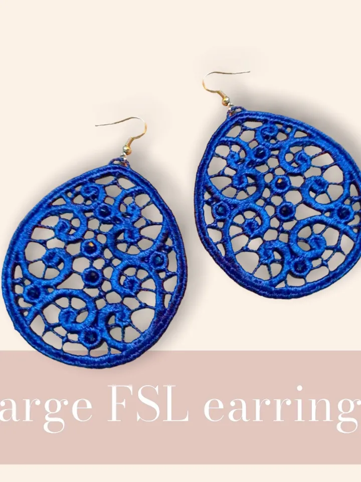 Lage Free Standing Lace Earrings machine embroidery design FSL pattern digital embroidery design jewerly embroidery motif