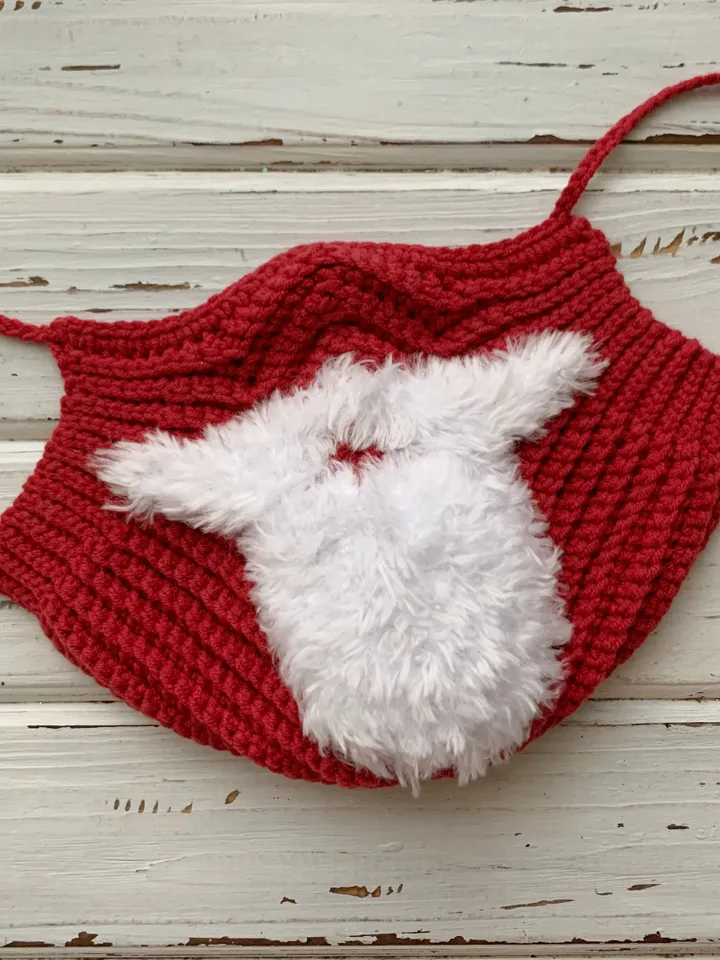 Face crochet Santa’s beard mask, cotton face mask, washable mask, eco friendly mask, adult mask, anti dust mask, Santa’s antennae and beard