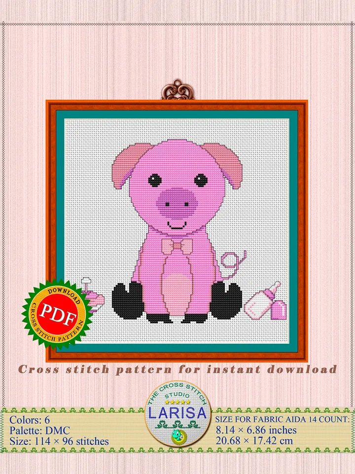 Pig Cross Stitch Pattern | Piggy’s Picture Chart