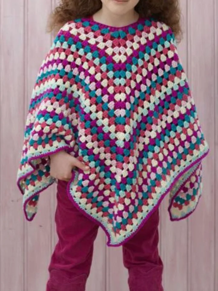Poncho kids crochet pattern, easy crochet poncho, kids children poncho 4-8 years pdf