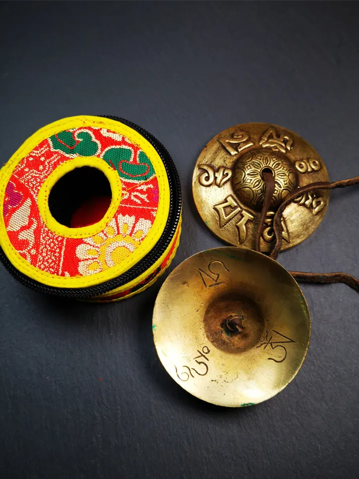 Gandhanra 7.4cm Tibetan Cymbals,OM Mantra Tingsha Bell,Buddhism Ritual Implement,Handmade in Nepal
