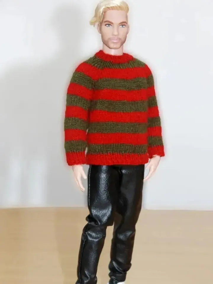 Ken Doll Clothes, Freddy Krueger Sweater for Ken