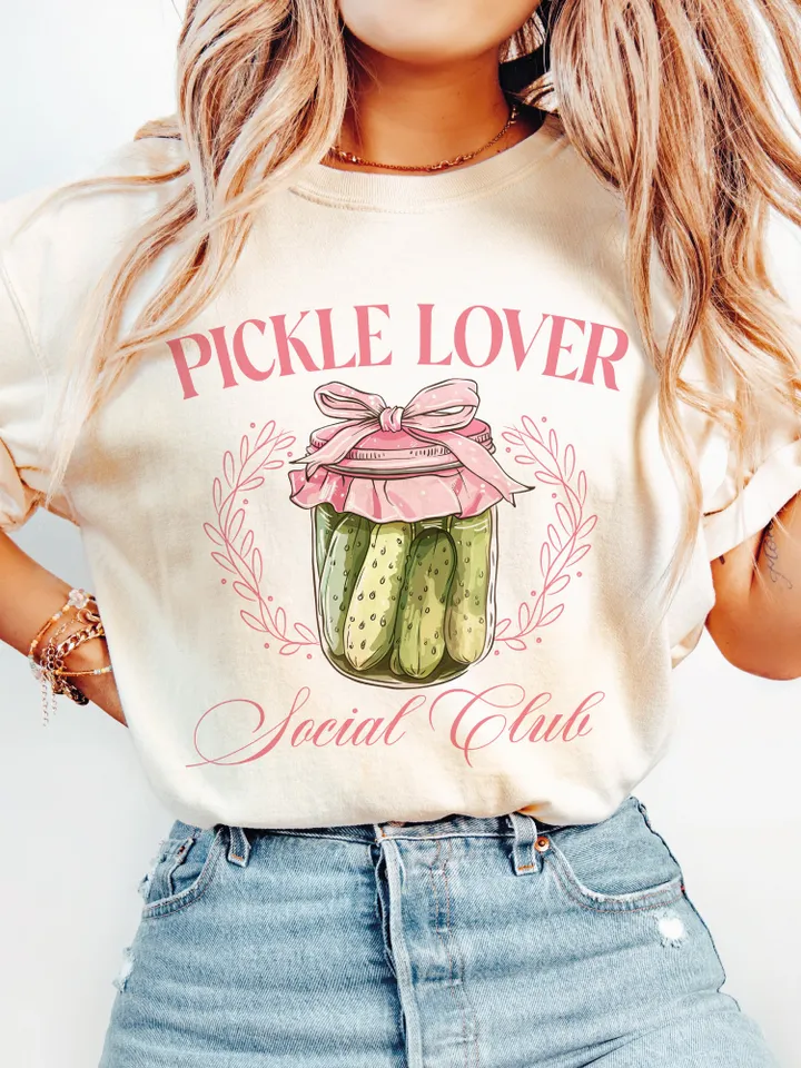 Pickle Lover Social Club PNG, pickle png, pickle slut png design Coquette pickle png Coquette clipart design, coquette pink bow soft girl