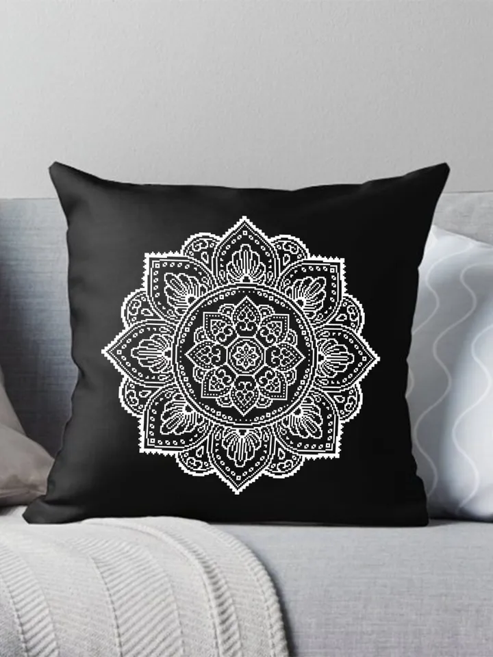 Flower mandala cross stitch pattern PDF download Monochrome cross stitch chart, Simple mandala pattern digital PDF, Mandala ornament #M264