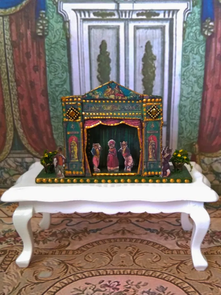 Puppet show. Dollhouse miniature.1:12 scale.