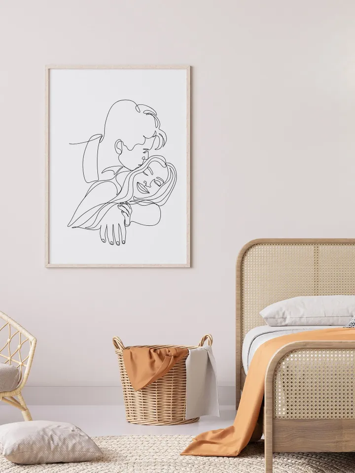 Couple Love Wall Art, Couple In Love Art, Love Print, Minimalist Love Poster, Hugging Couple Art, Hugging Couple Print, Valentines Day
