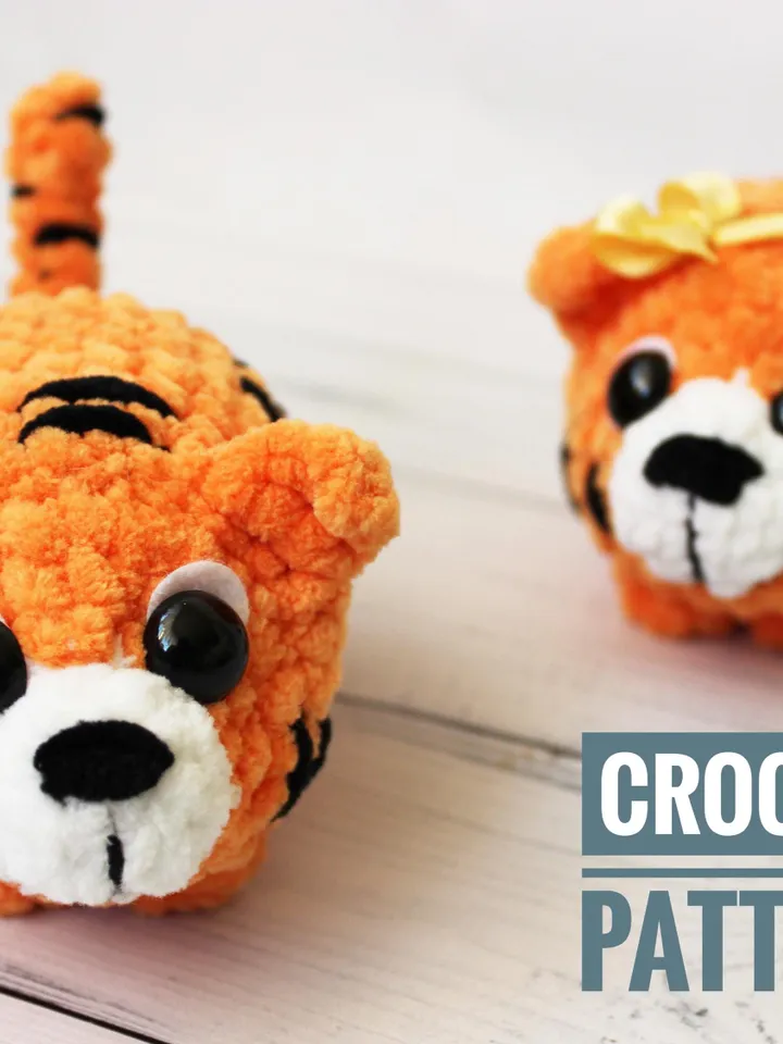 CROCHET PATTERN tiger toy Cute tiger toy Keychain tiger toy Accessory for car Amigurumi tutorial PDF file