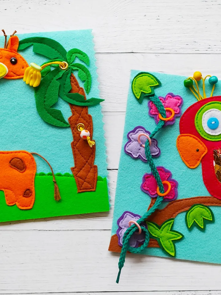 Felt Quiet book Pattern pdf , Felt book pattern , Soft sensory book tutorial, Activity  book sewing ideas for toddler 2, 3, 4 year old