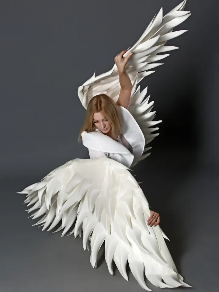 White wings costume Wedding sexy wings Angel wings Cosplay wings Extra large wing, movable wings,sky angelangelic visual