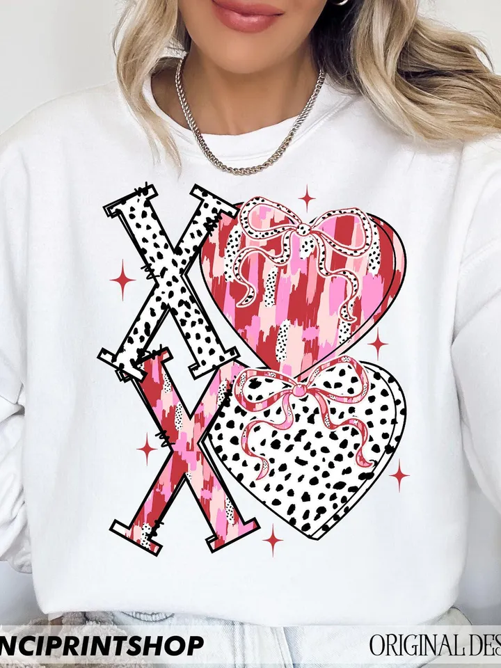 XOXO Valentine Day Heart Brushstroke png, Valentines png, Xoxo png, Valentines Coquette Bow png, Valentines Day png, Valentines Heart png
