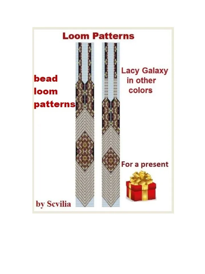 Bead loom patterns, schemes for a Gerdan-Split-Loom Necklace, Beading Loom only Pattern, Instant Download, PDF