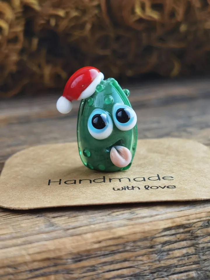 Pickle ornaments miniature pickle tiny glass animals cucumber figurine Christmas ornaments Glass pickle decor pickle gifts Car