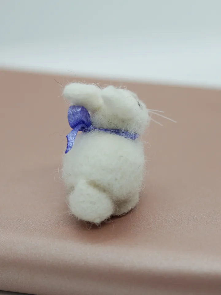 Snowy the rabbit, miniature white needle felted bunny, gift for her, tiny rabbit, made to order