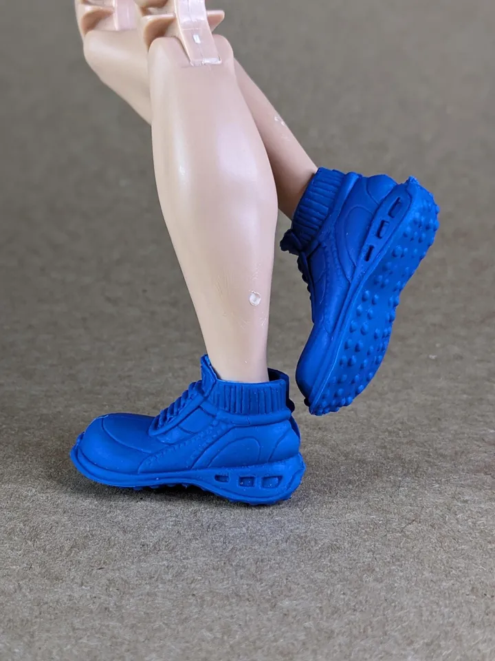 Blue lace-up boots for wide feet for 1/6 scale male dolls