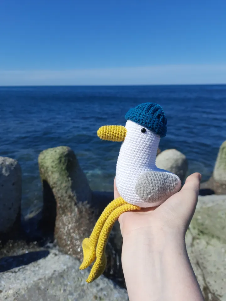 Stuffed seagull toy original gift for best friends home decor. Soft toy gift for child. Seagull white stylish gull