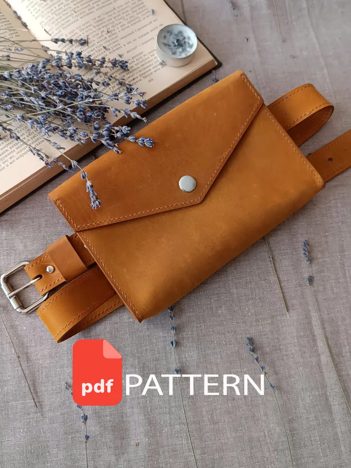 PDF pattern Women's belt bag. Women's cross-body bag.