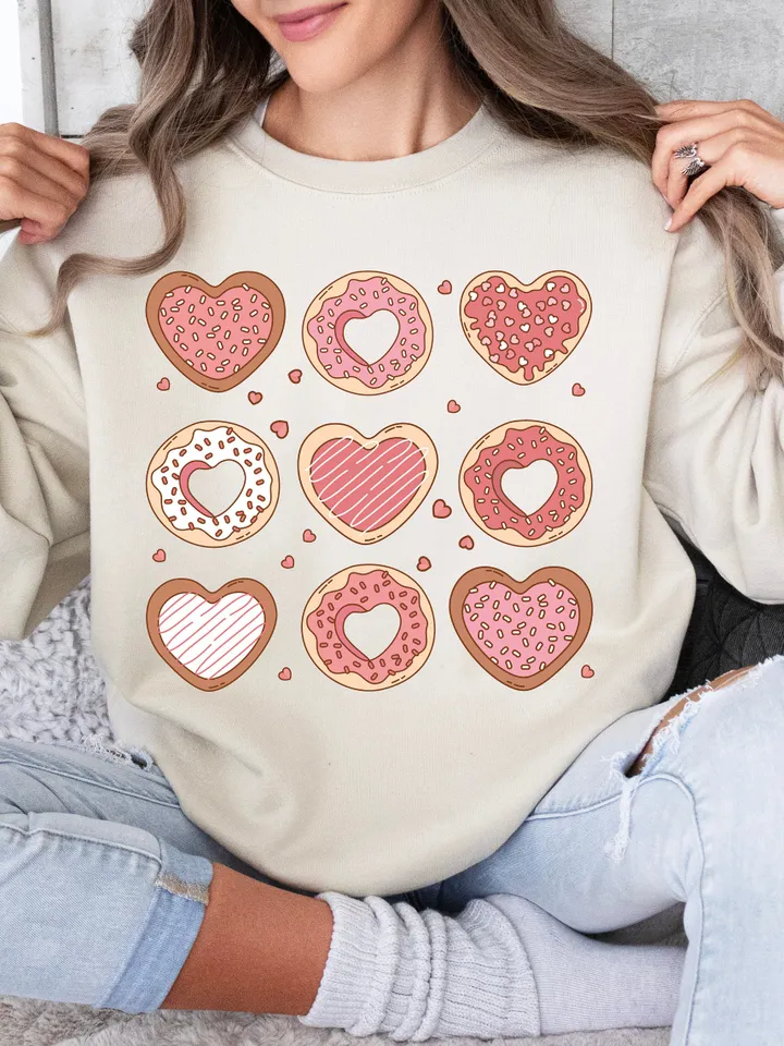 Cute Valentines Day Png, Retro Valentine's Day Png, Trendy Valentine’s Day Sublimation Design, Vday shirt, Groovy Valentines, Donut Cookie