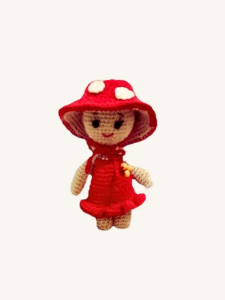 Red Crochet Mushroom Keychain โ PDF Pattern (Amigurumi Tutorial)